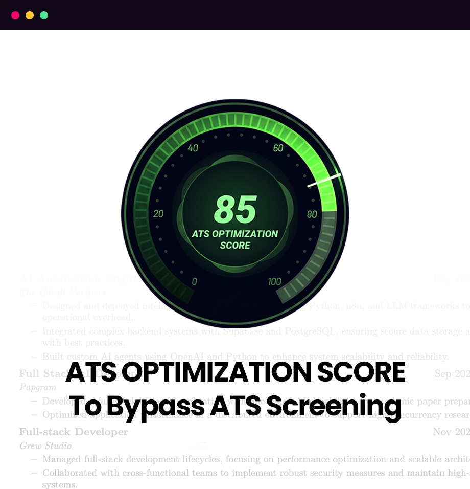 Get Top ATS Score With Kong Resume | Ai Resume Generator Dashboard Screen